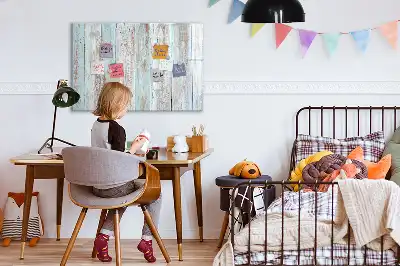 Tablă magnetică cu ștergere uscată cu ramă din lemn pastelat