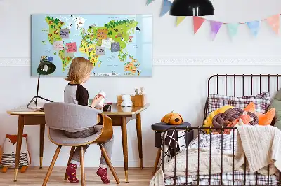 Tablă magnetică cu ștergere uscată harta lumii culturale