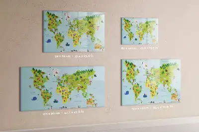 Tablă magnetică cu ștergere uscată harta lumii culturale