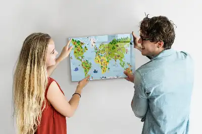 Tablă magnetică cu ștergere uscată harta lumii culturale