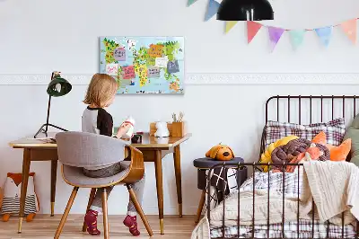 Tablă magnetică cu ștergere uscată harta lumii culturale