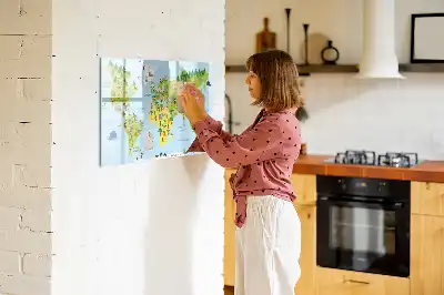 Tablă magnetică cu ștergere uscată harta lumii culturale