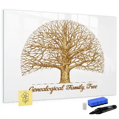 Tablă magnetică cu ștergere uscată cu design de arbore genealogic vechi