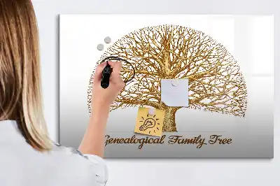 Tablă magnetică cu ștergere uscată cu design de arbore genealogic vechi