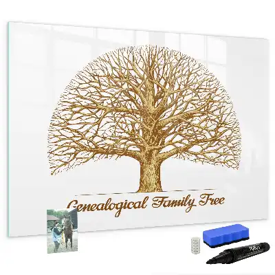 Tablă magnetică cu ștergere uscată cu design de arbore genealogic vechi