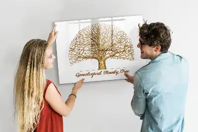 Tablă magnetică cu ștergere uscată cu design de arbore genealogic vechi