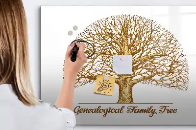 Tablă magnetică cu ștergere uscată cu design de arbore genealogic vechi