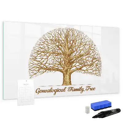 Tablă magnetică cu ștergere uscată cu design de arbore genealogic vechi