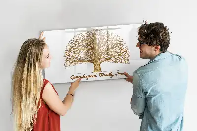 Tablă magnetică cu ștergere uscată cu design de arbore genealogic vechi