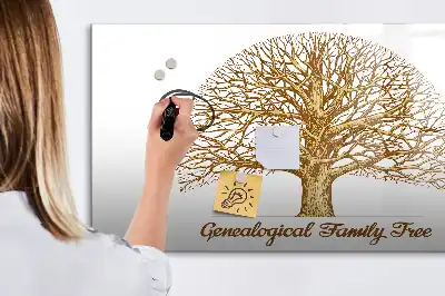 Tablă magnetică cu ștergere uscată cu design de arbore genealogic vechi