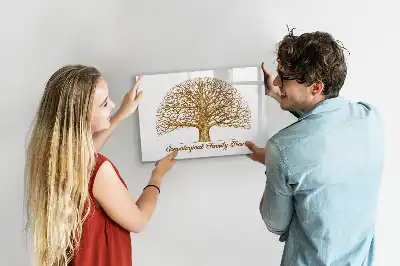 Tablă magnetică cu ștergere uscată cu design de arbore genealogic vechi