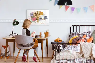 Tablă magnetică cu ștergere uscată cu design de arbore genealogic vechi