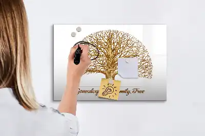Tablă magnetică cu ștergere uscată cu design de arbore genealogic vechi