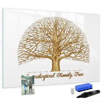 Tablă magnetică cu ștergere uscată cu design de arbore genealogic vechi