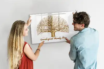 Tablă magnetică cu ștergere uscată cu design de arbore genealogic vechi