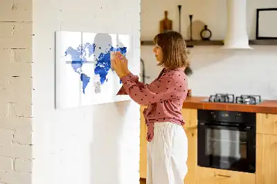 Tablă magnetică cu ștergere uscată cu design Harta lumii cosmice