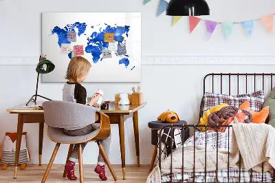 Tablă magnetică cu ștergere uscată cu design Harta lumii cosmice