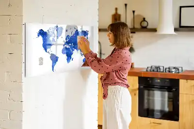 Tablă magnetică cu ștergere uscată cu design Harta lumii cosmice