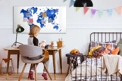 Tablă magnetică cu ștergere uscată cu design Harta lumii cosmice