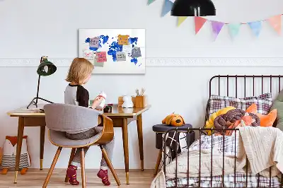 Tablă magnetică cu ștergere uscată cu design Harta lumii cosmice