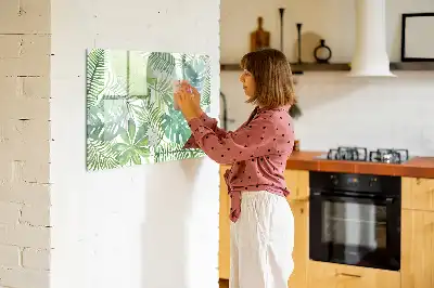 Tablă magnetică cu ștergere uscată cu model frunze exotice