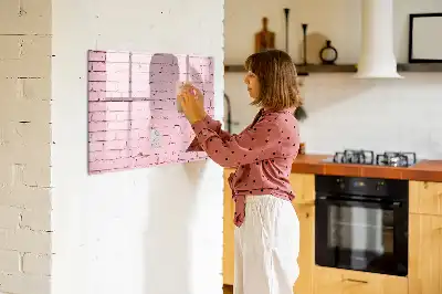 Tablă magnetică cu ștergere uscată cu model de perete de cărămidă