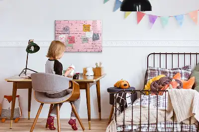 Tablă magnetică cu ștergere uscată cu model de perete de cărămidă