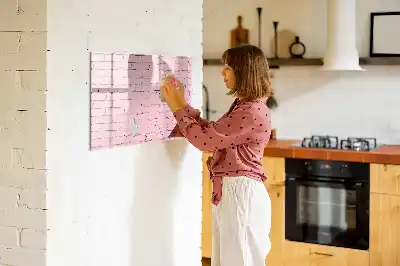 Tablă magnetică cu ștergere uscată cu model de perete de cărămidă