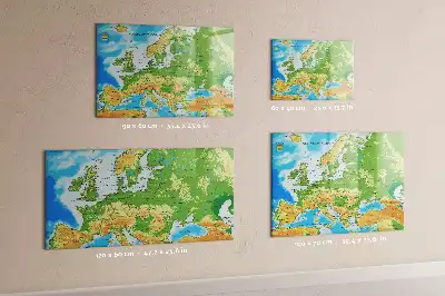 Tablă magnetică cu ștegere uscată cu harta geografică a lumii