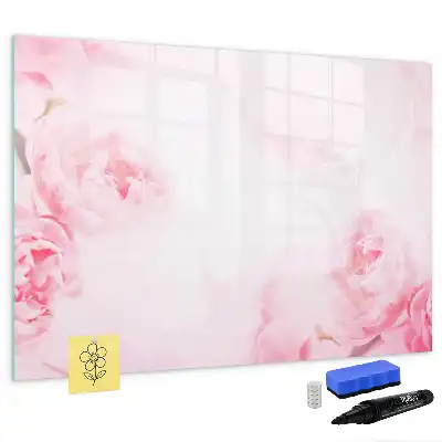 Tablă magnetică cu ștergere uscată cu model de flori înflorite