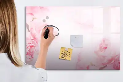 Tablă magnetică cu ștergere uscată cu model de flori înflorite