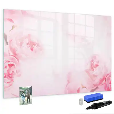 Tablă magnetică cu ștergere uscată cu model de flori înflorite