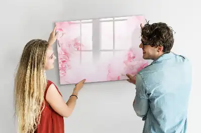 Tablă magnetică cu ștergere uscată cu model de flori înflorite