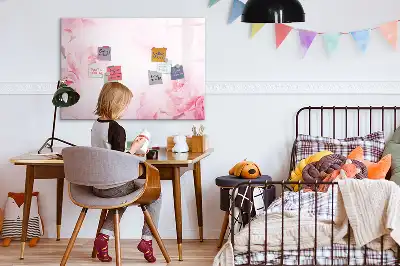 Tablă magnetică cu ștergere uscată cu model de flori înflorite