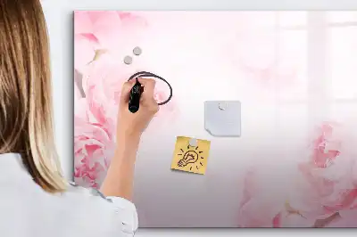 Tablă magnetică cu ștergere uscată cu model de flori înflorite