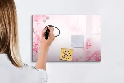 Tablă magnetică cu ștergere uscată cu model de flori înflorite