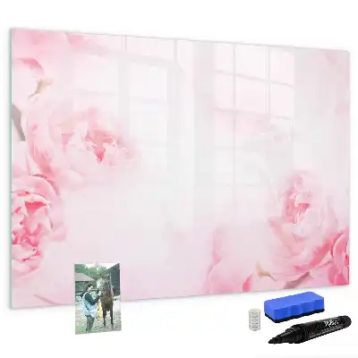 Tablă magnetică cu ștergere uscată cu model de flori înflorite