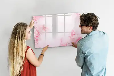 Tablă magnetică cu ștergere uscată cu model de flori înflorite