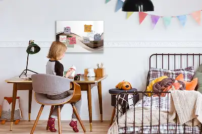 Tablă magnetică cu ștergere uscată model Linie de abstracție