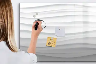 Tablă magnetică cu ștergere uscată cu textură în valuri