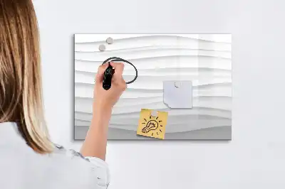 Tablă magnetică cu ștergere uscată cu textură în valuri