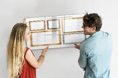 Tablă magnetică cu ștergere uscată cu ramă aurie