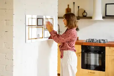 Tablă magnetică cu ștergere uscată cu ramă aurie