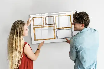 Tablă magnetică cu ștergere uscată cu ramă aurie