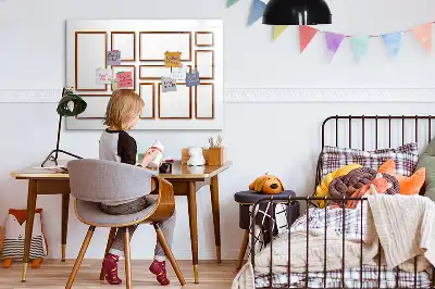 Tablă magnetică cu ștergere uscată cu ramă de lemn