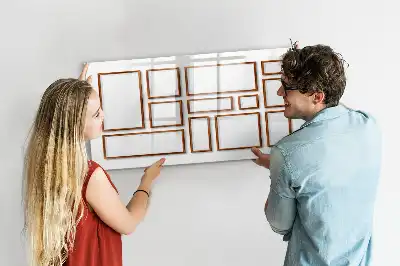 Tablă magnetică cu ștergere uscată cu ramă de lemn