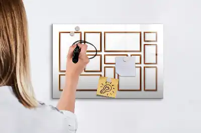 Tablă magnetică cu ștergere uscată cu ramă de lemn