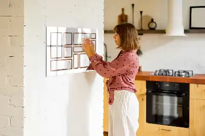 Tablă magnetică cu ștergere uscată cu ramă de lemn