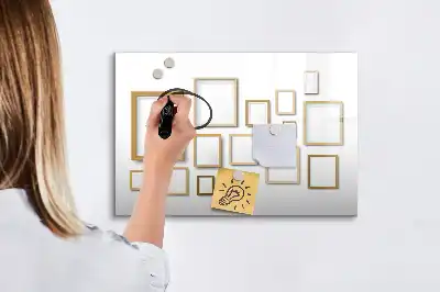 Tablă magnetică cu ștergere uscată cu rame de lemn