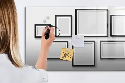 Tablă magnetică pentru scriere și ștergere uscată cu ramă neagră
